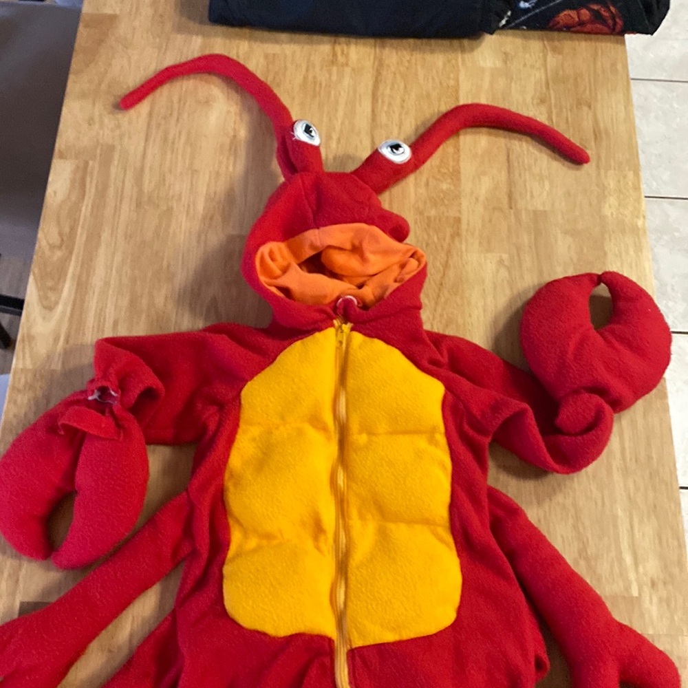 Baby lobster costume worn once zip up footie covered claw hands adorable
